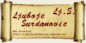 Ljuboje Surdanović vizit kartica